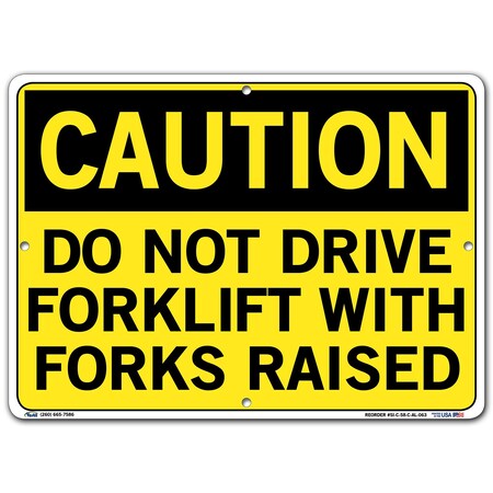 Vestil Aluminum Sign, 10-1/2" H, 14-1/2" W, Aluminum, Rectangle, English, SI-C-58-C-AL-063 SI-C-58-C-AL-063